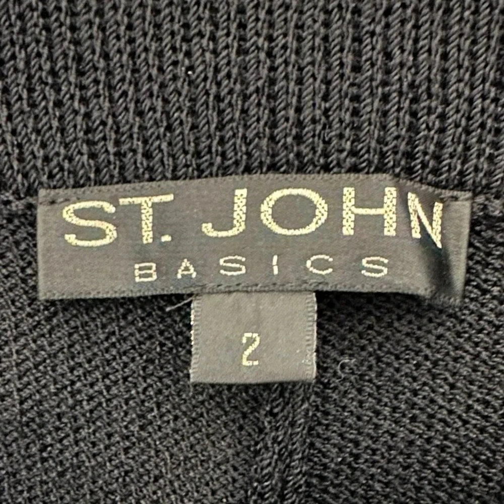 Vintage St. John Basics Black Santana Knit Pull On Pants Size 2 Made In USA 90s